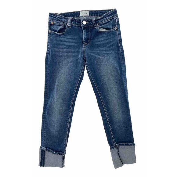 Hudson Jeans Girls 14 Skinny Medium Wash  Blue Denim Cuffed Size 14 - Picture 1 of 8